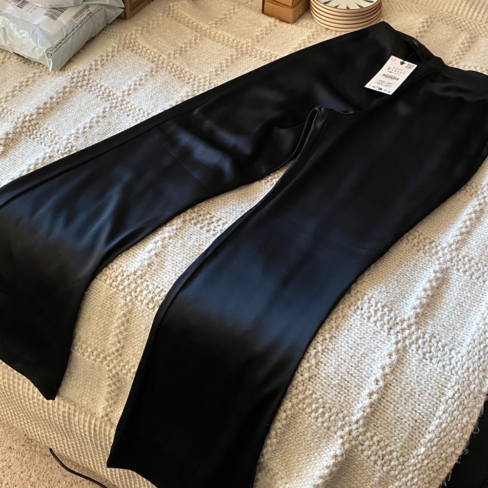 NWT Zara high waist satin pants - Picture 5 of 5